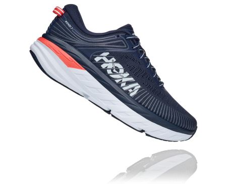 Hoka One One Bondi 7 - Sapatos Ortopédicos Mulher Pretas / Azuis | PT-7ZshLbu